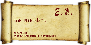 Enk Miklós névjegykártya